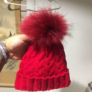 Red Faux Fur Hat